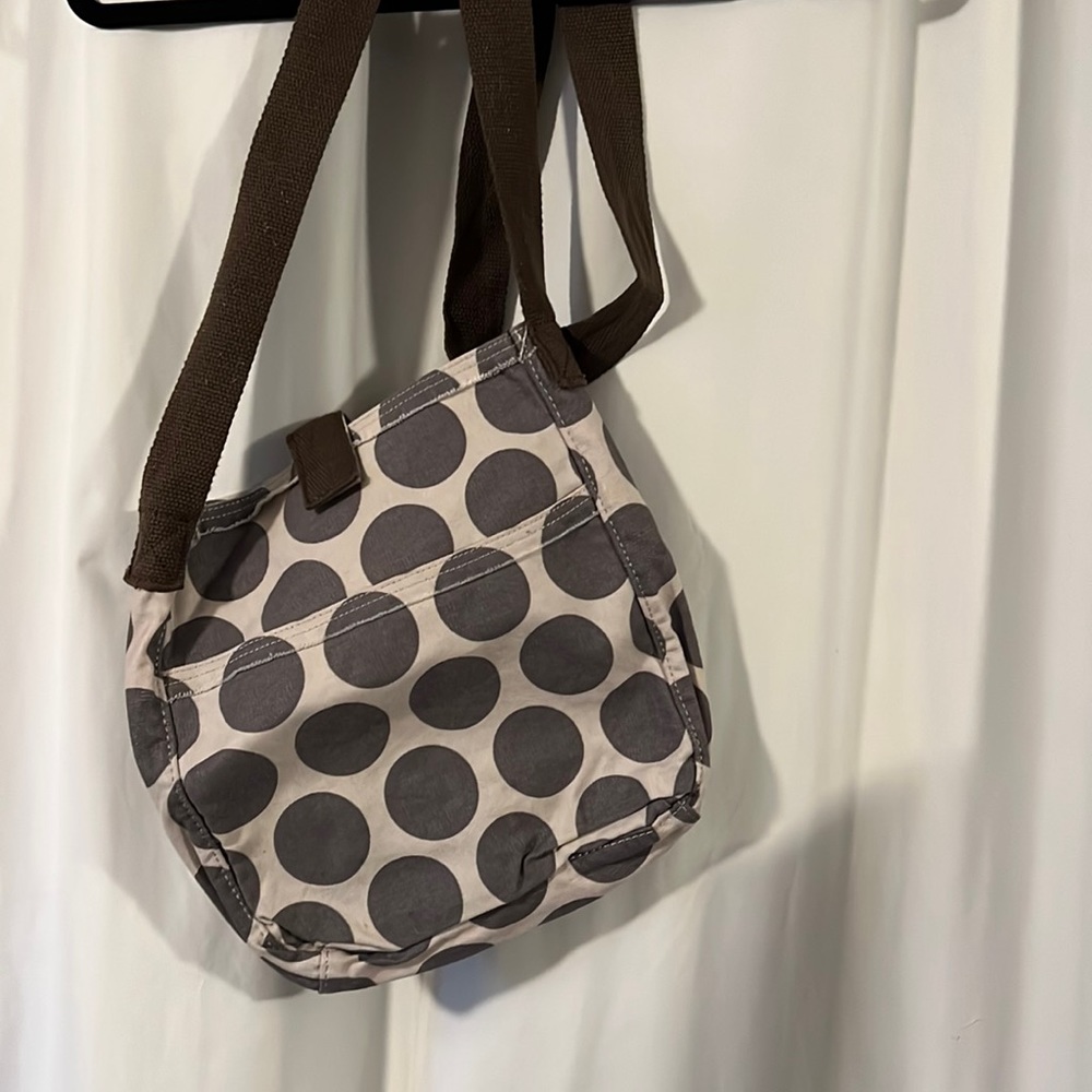 Thirty-One Polka Dot Crossbody Bag - Brown and Gray